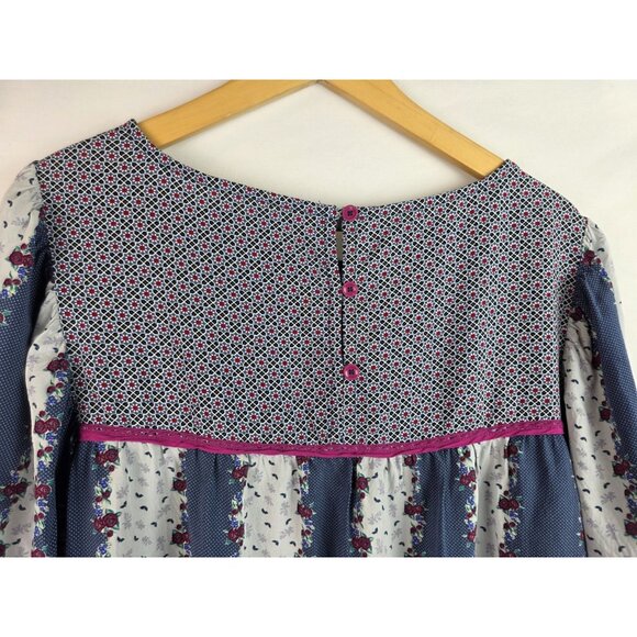 Matilda Jane Womens Shirt Size Large Blue A Quick Getaway Half Sleeve Top Blouse - Picture 10 of 11